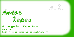 andor kepes business card